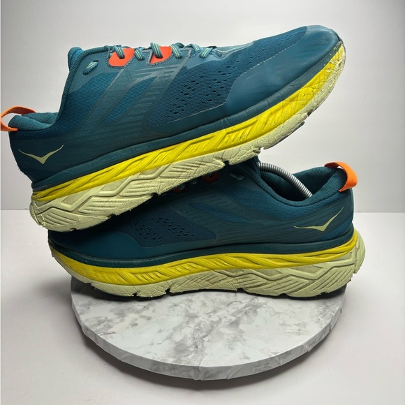 Hoka One One Stinson ATR 6 Mens 12.5 Running Shoes Blue Coral Comfort Sneakers - Picture 5 of 7